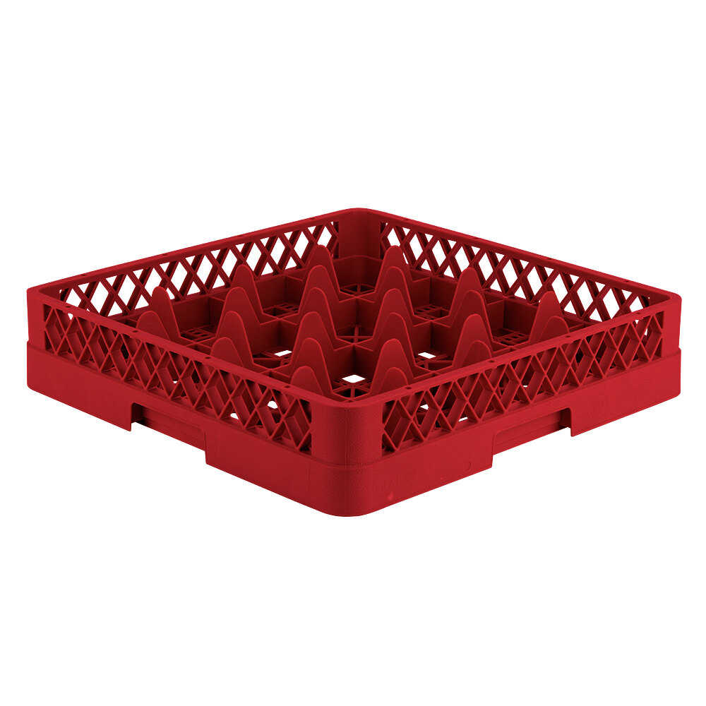 Vollrath TR8 Traex® Full-Size Red 16-Compartment 3 1/4" Glass Rack