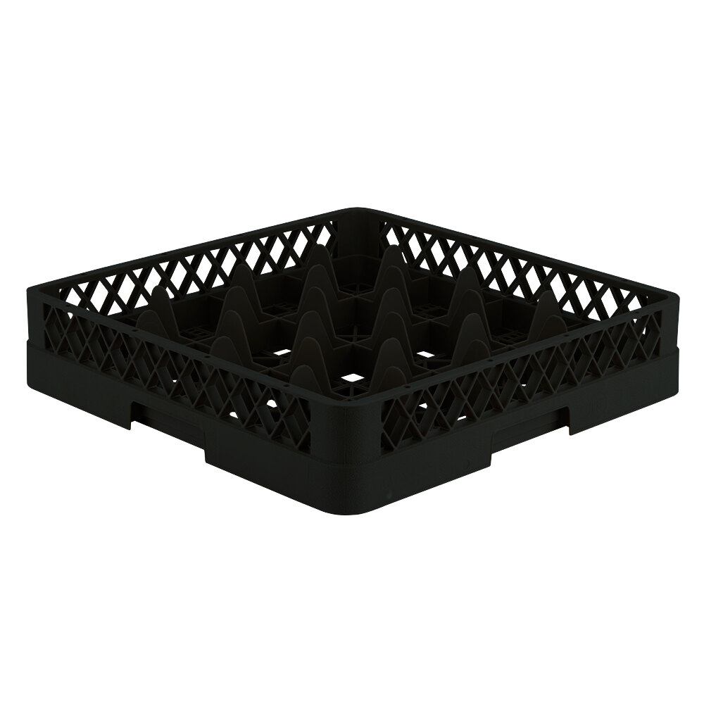 Vollrath TR8 Traex® Full-Size Black 16-Compartment 3 1/4" Glass Rack