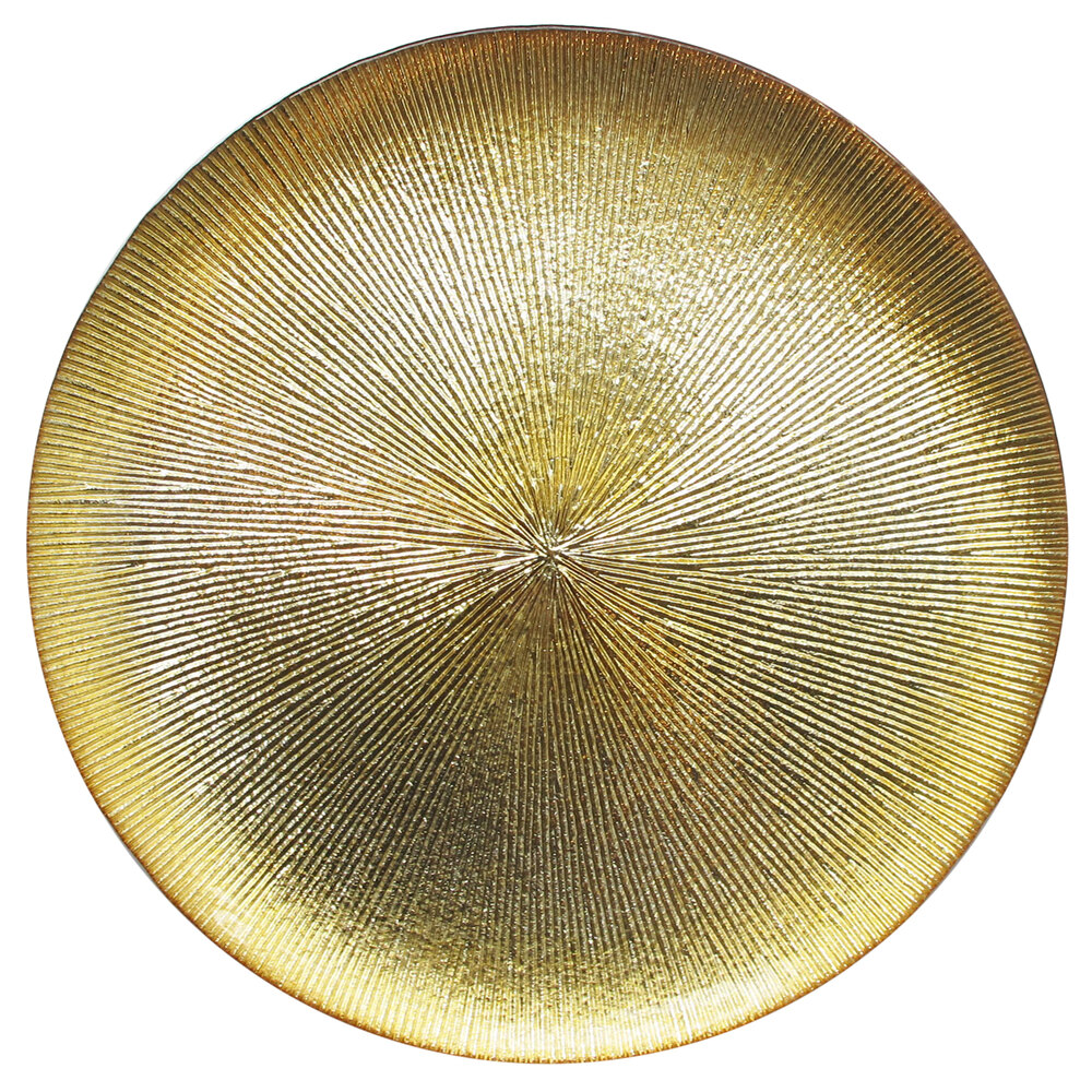 American Atelier 13" Round Oriana Gold Glass Charger Plate by Jay Companies - 8/Pack