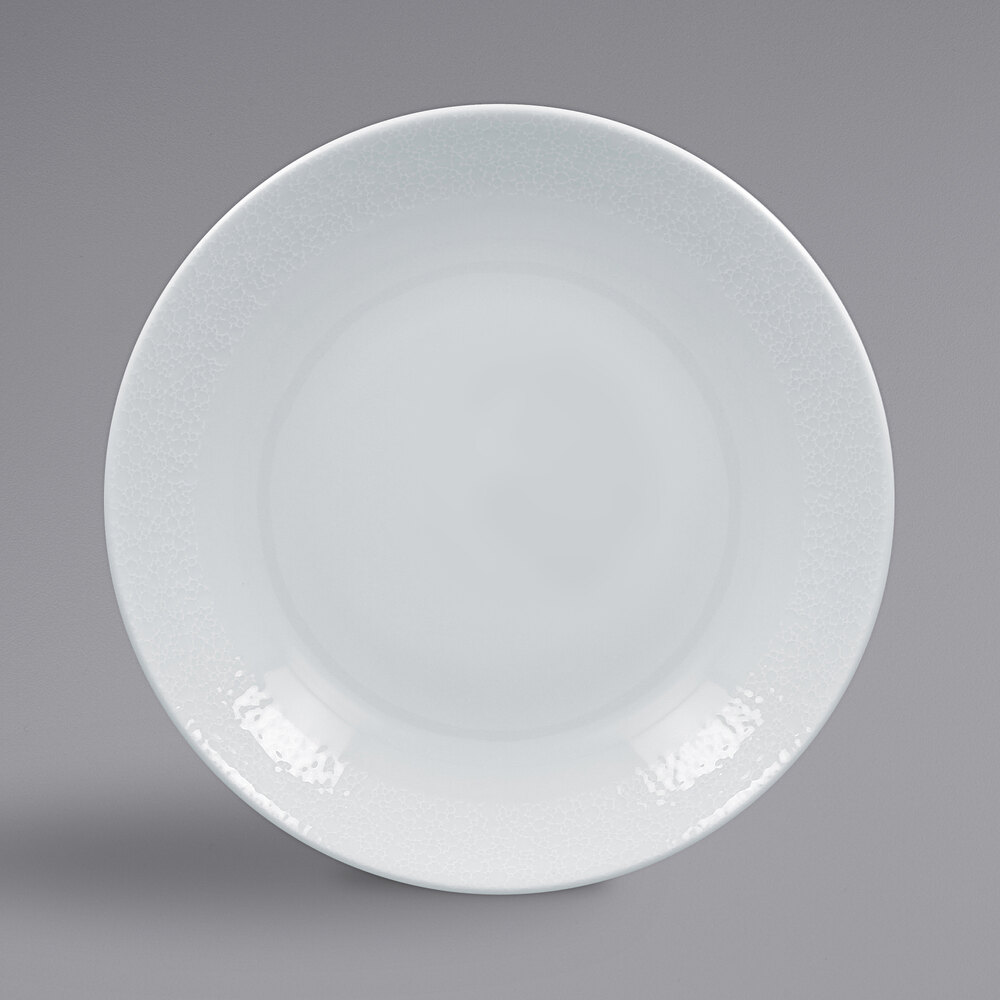 RAK Porcelain CHPONDC31 Charm 12 1/4" Bright White Embossed Round Deep Coupe Porcelain Plate - 6/Case