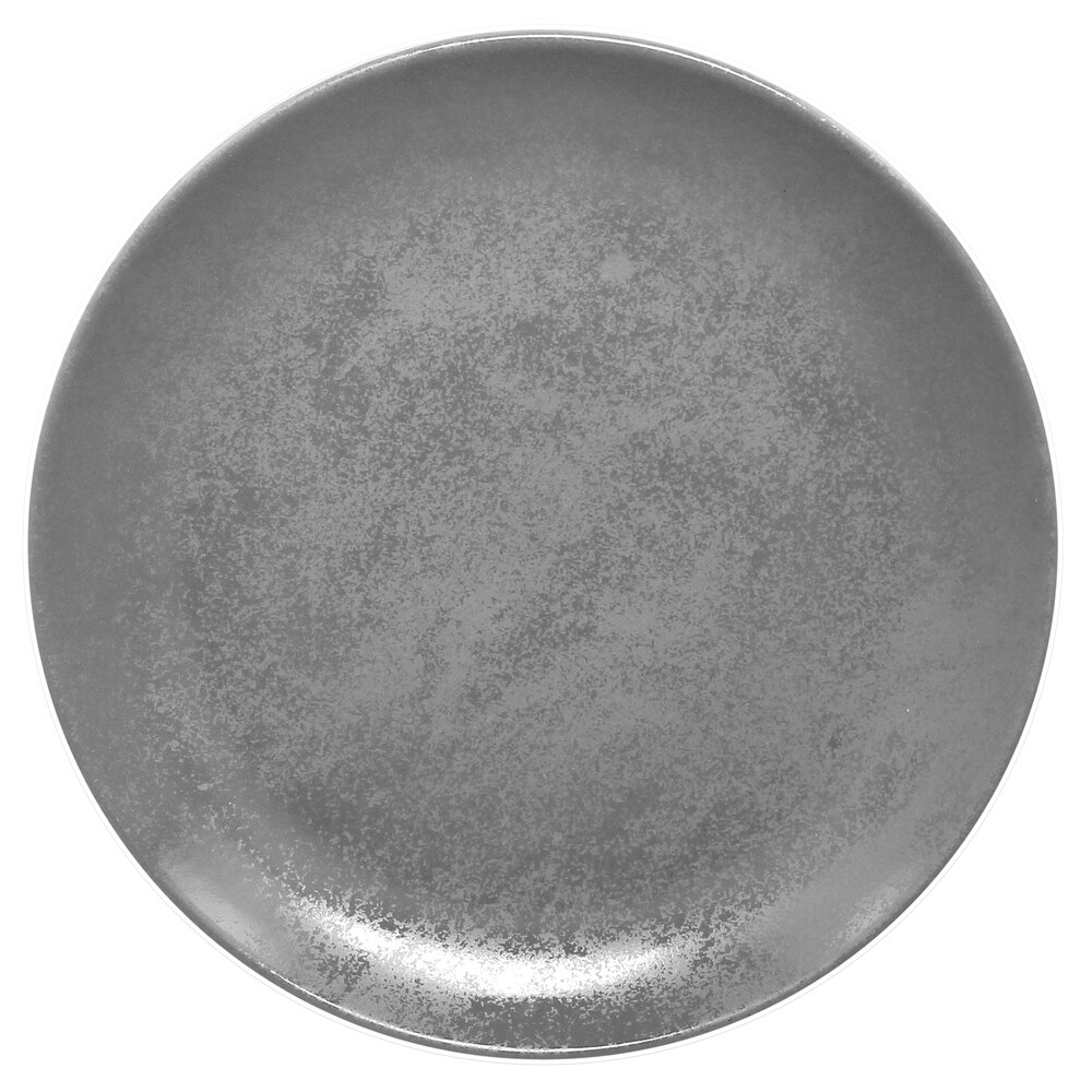 RAK Porcelain SHNNPR24 Shale 9 7/16" Grey Porcelain Flat Coupe Plate - 12/Case