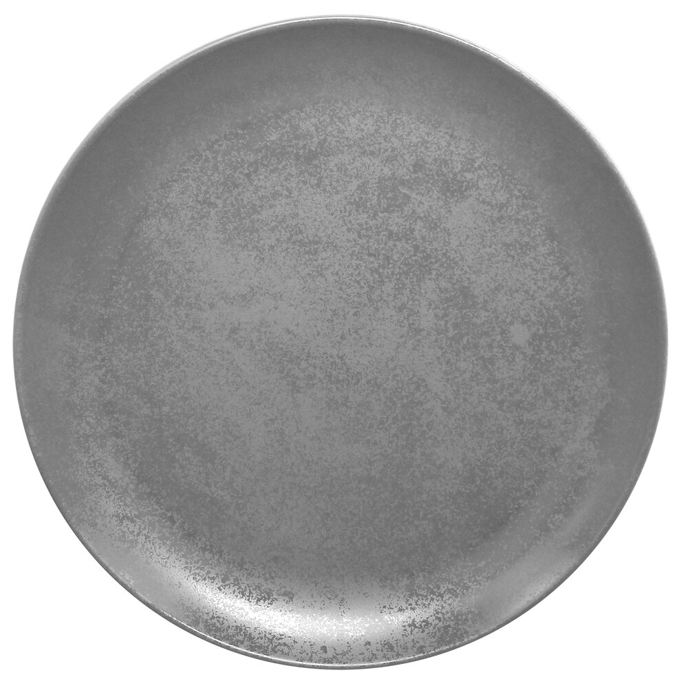 RAK Porcelain SHNNPR27 Shale 10 5/8" Grey Porcelain Flat Coupe Plate - 12/Case