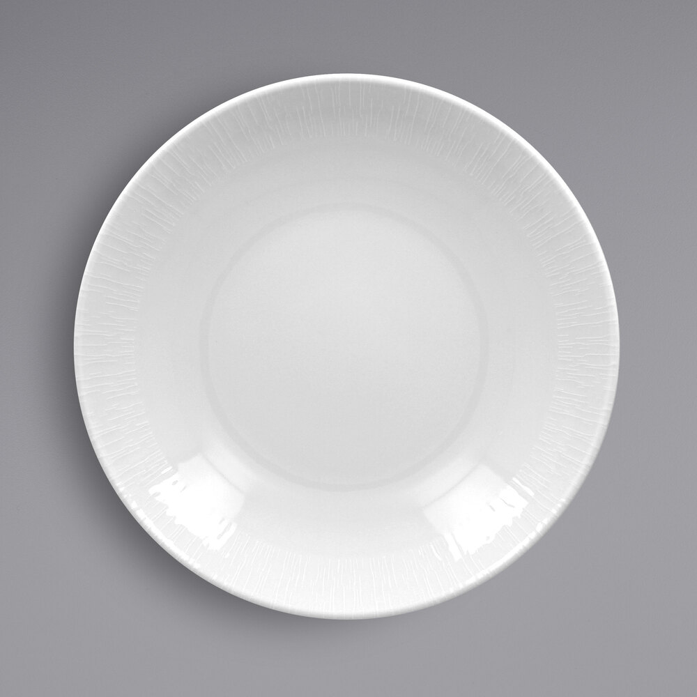 RAK Porcelain SOPONDC26 Soul 10 1/4" Bright White Embossed Deep Coupe Porcelain Plate - 12/Case