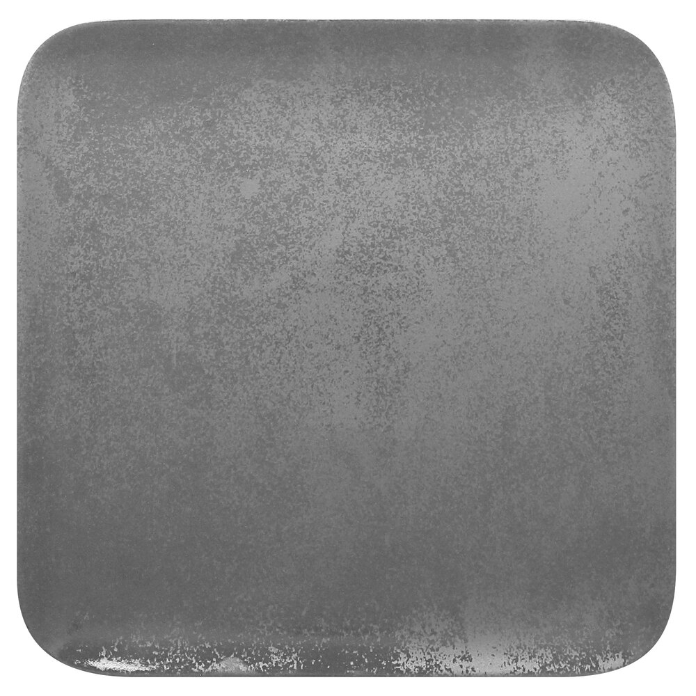 RAK Porcelain SHAUSP24 Shale 9 7/16" Grey Square Coupe Porcelain Plate - 12/Case