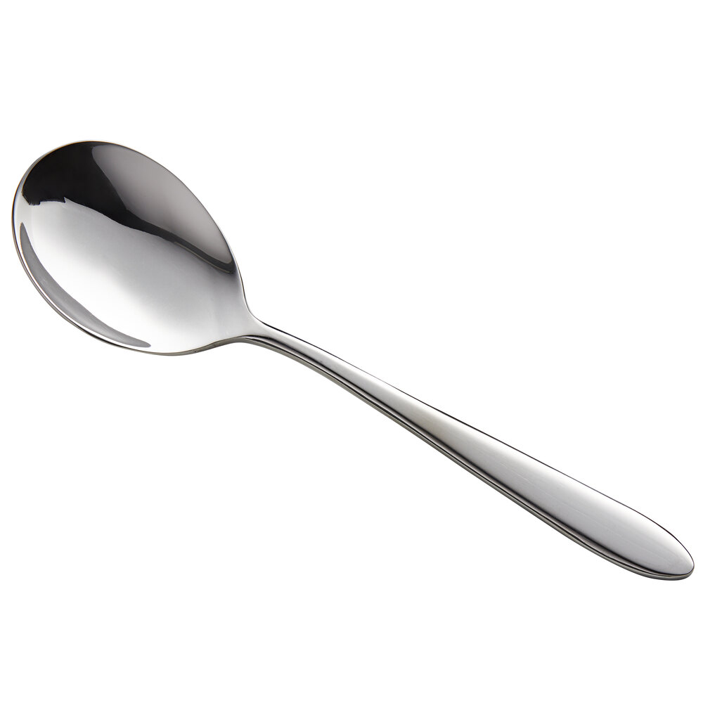 Acopa Remy 6 1/2" 18/8 Stainless Steel Extra Heavy Weight Bouillon Spoon - 12/Case