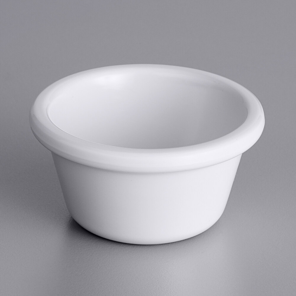 Acopa 2 oz. White Smooth Melamine Ramekin - 12/Case