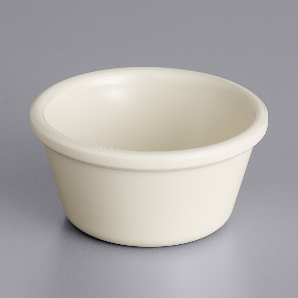 Acopa 3 oz. Bone White Smooth Melamine Ramekin - 12/Case