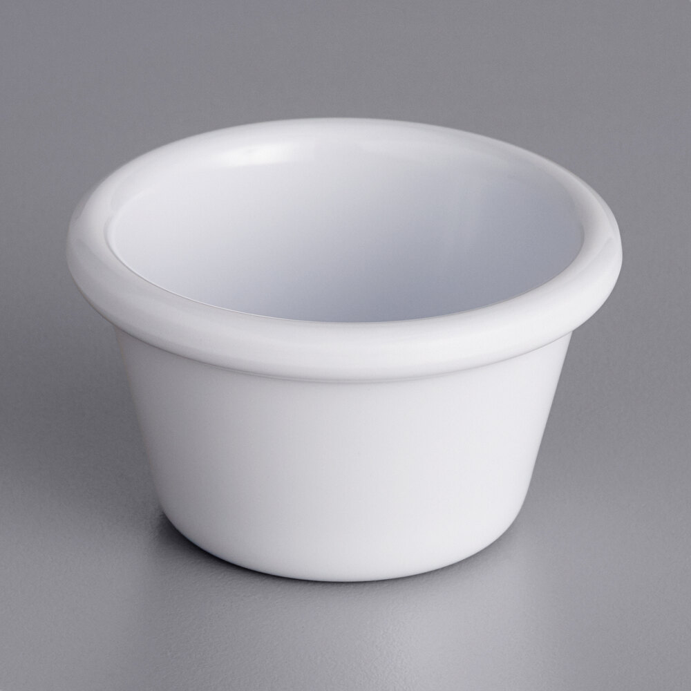 Acopa 1.5 oz. White Smooth Melamine Ramekin - 12/Case