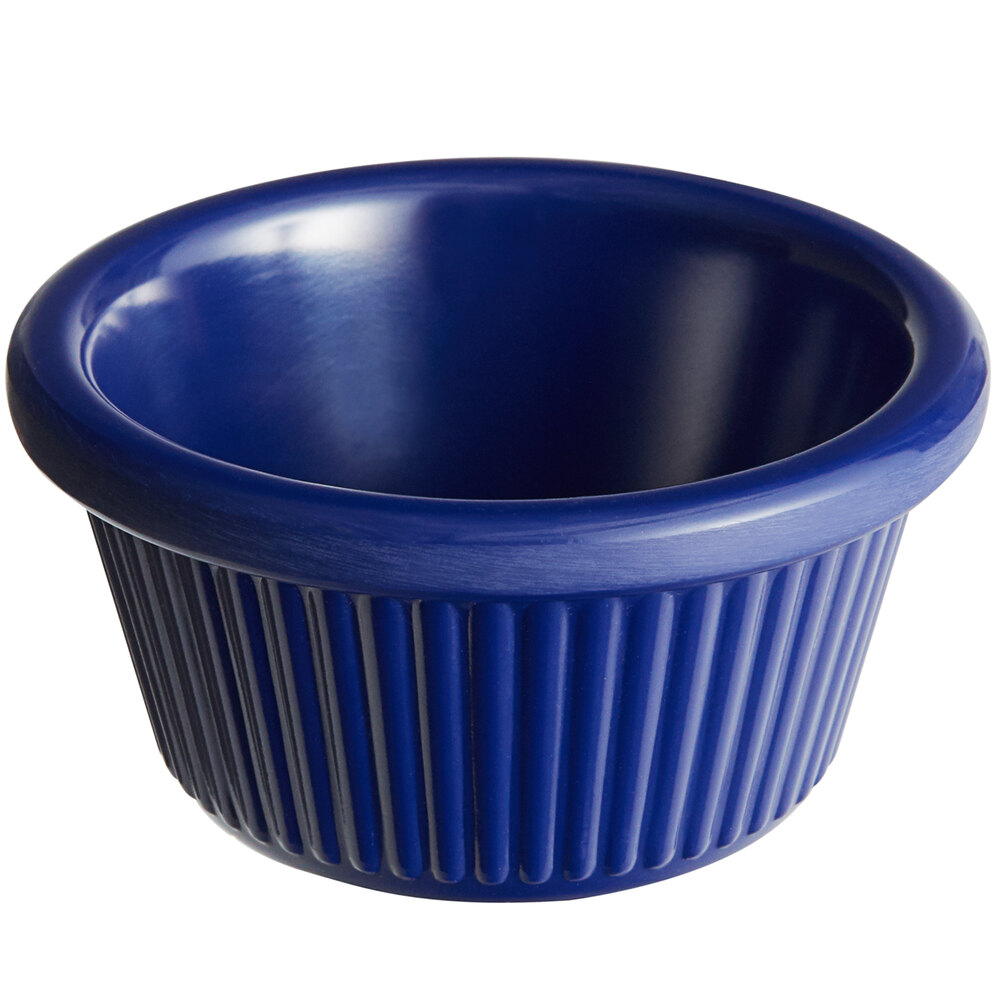 Acopa 2 oz. Blue Fluted Melamine Ramekin - 12/Case