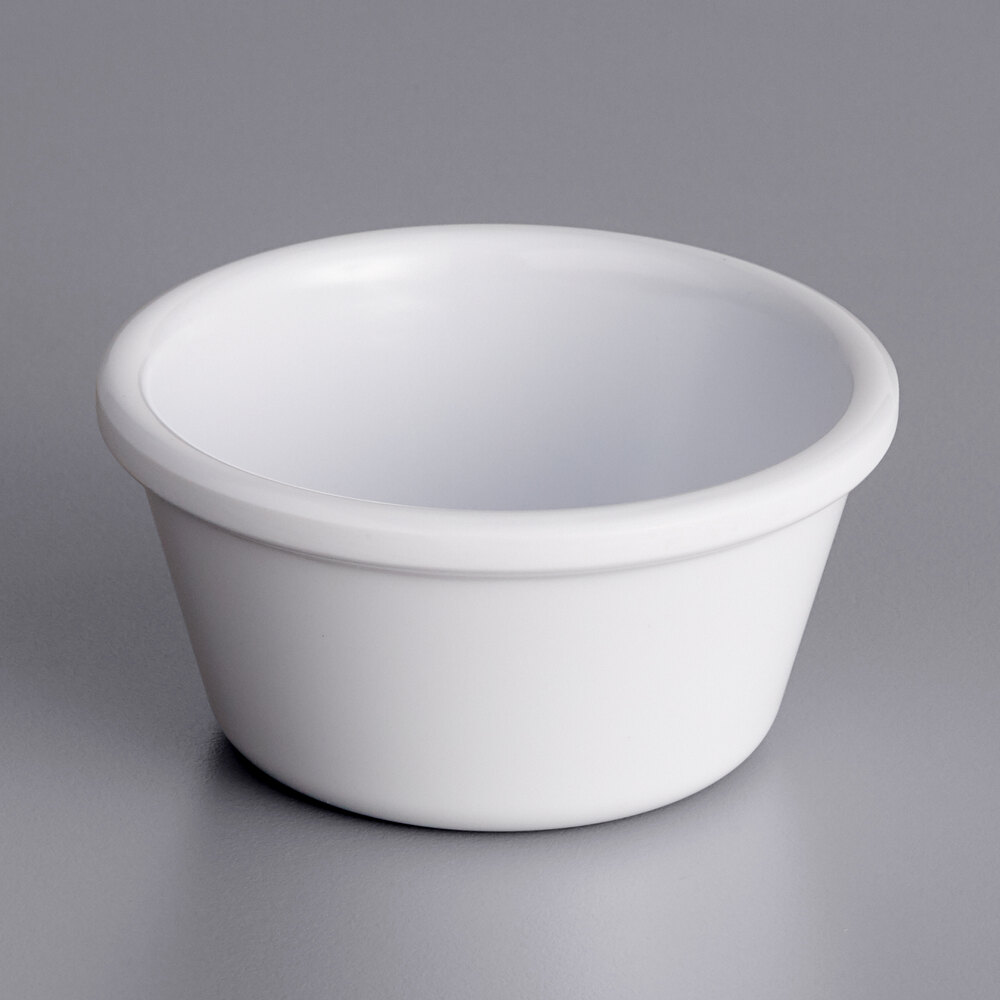Acopa 3 oz. White Smooth Melamine Ramekin - 12/Case