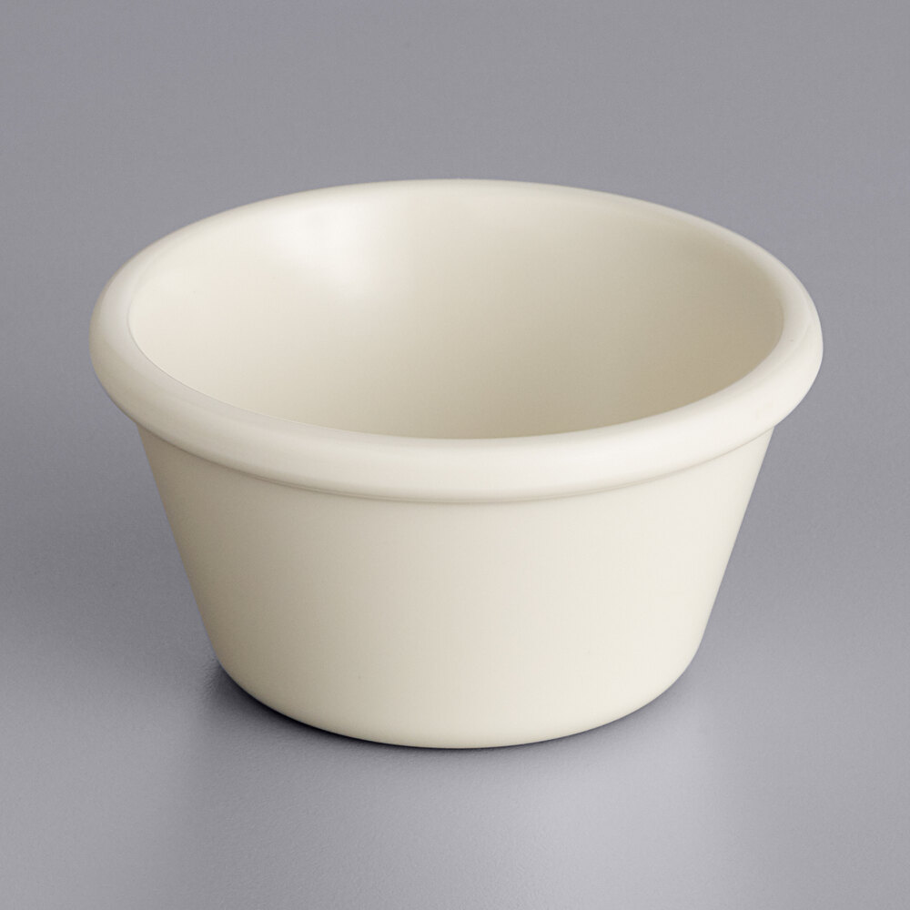 Acopa 4 oz. Bone White Smooth Melamine Ramekin - 12/Case