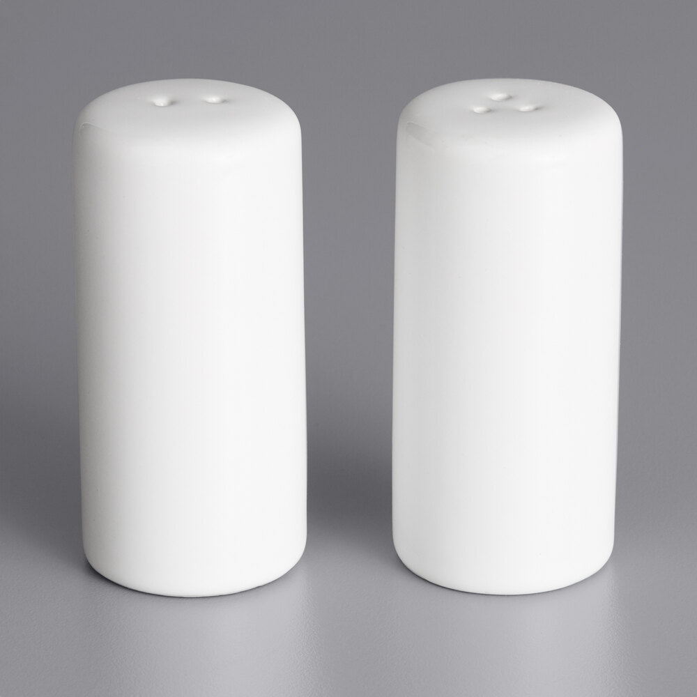 American Metalcraft CSPR1 2.5 oz. Ceramic Round Salt and Pepper Shaker Set