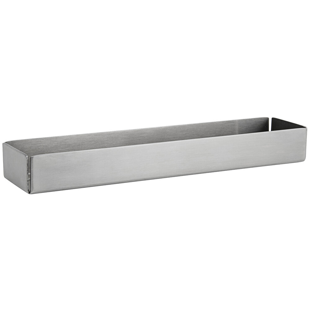 Front of the House BHO040BSS22 8 1/2" x 2" Brushed Stainless Steel Rectangular Sugar Caddy / Ramekin Holder - 6/Case