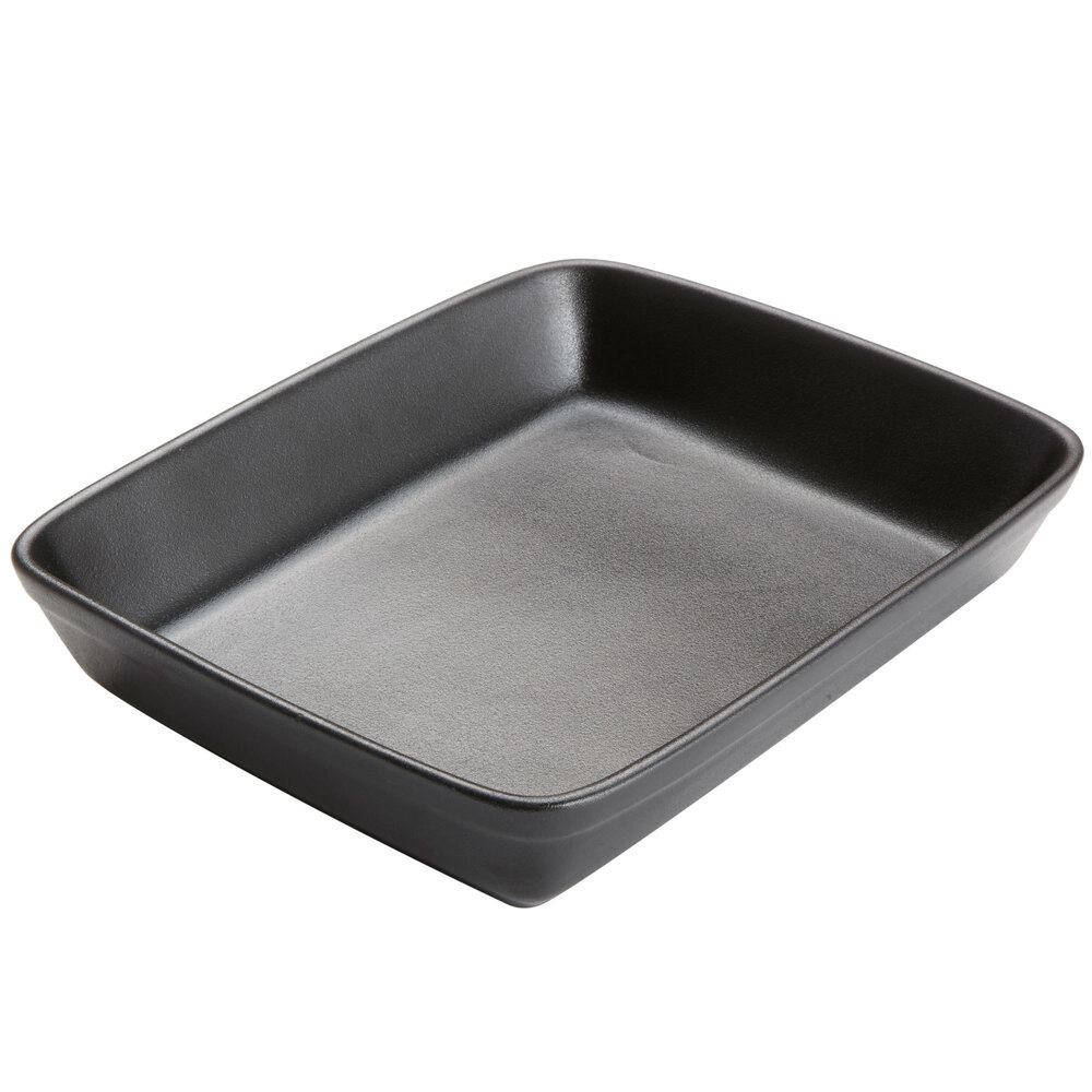 American Metalcraft PBB12 92 oz. Black Matte Porcelain Rectangular Casserole Dish