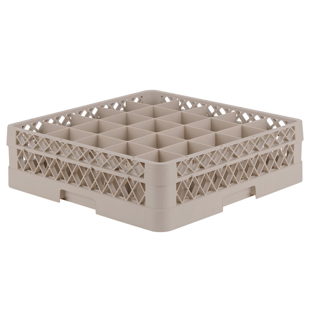 Vollrath TR6B Traex® Full-Size Beige 25-Compartment 4 13/16" Glass Rack