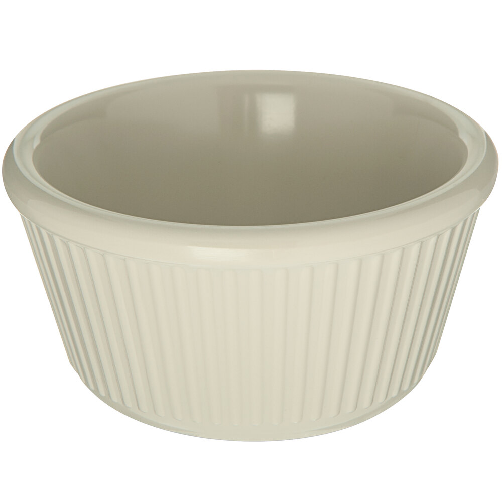 Carlisle S287-842 4 oz. Bone White Fluted Melamine Ramekin - 48/Case