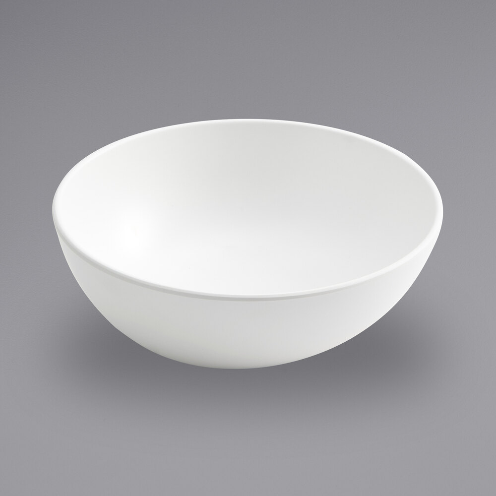 American Metalcraft LFTBW8 Lift 40 oz. White Slanted Melamine Bowl