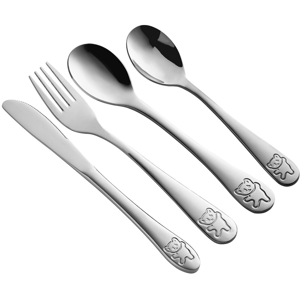Acopa 18/0 Stainless Steel Medium Weight Children's Flatware Set with Service for 12 - 48/Pack