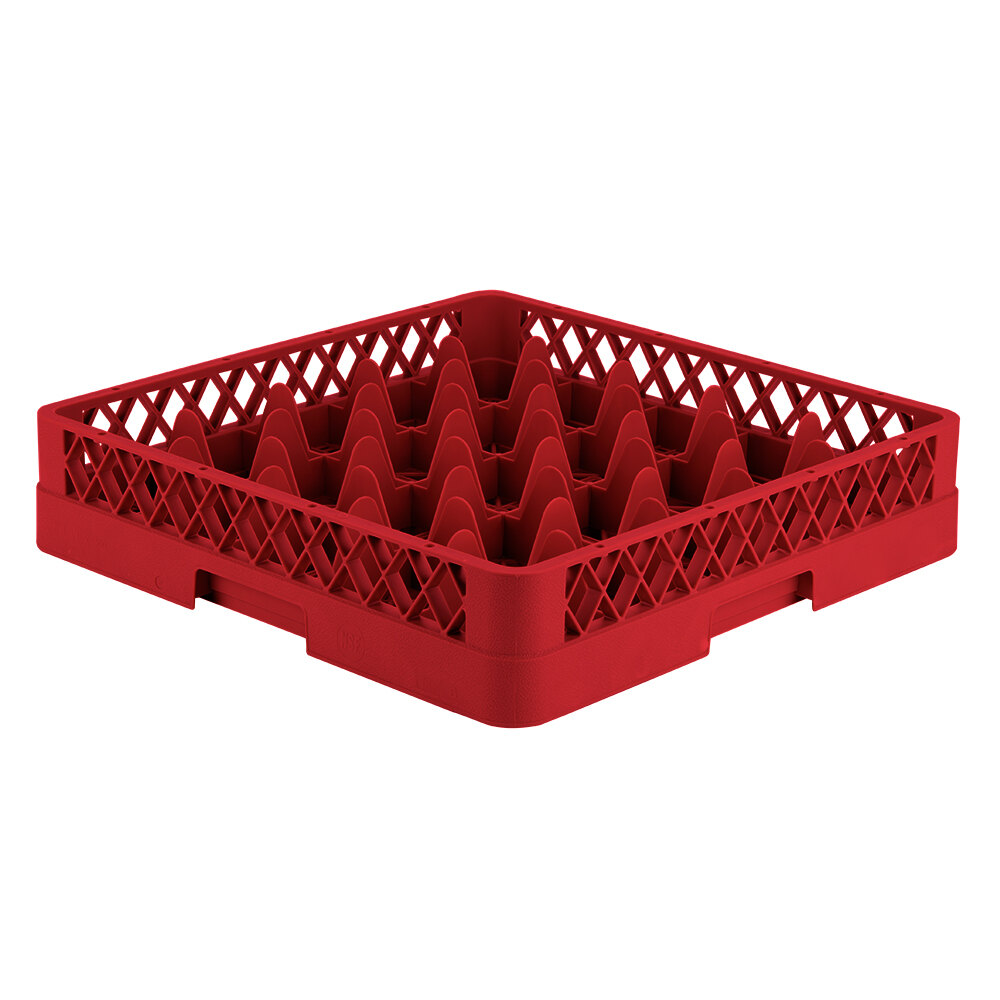 Vollrath TR6 Traex® Full-Size Red 25-Compartment 3 1/4" Glass Rack