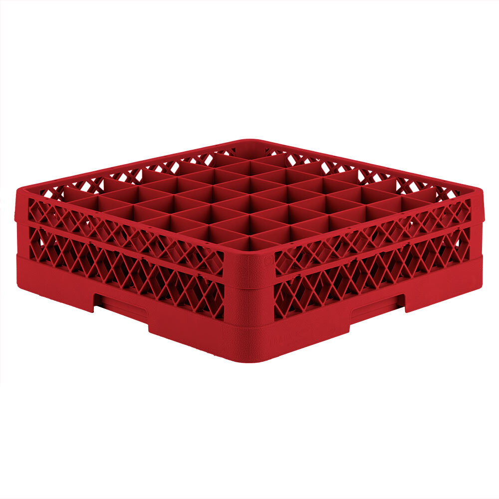 Vollrath TR7C Traex® Full-Size Red 36-Compartment 4 13/16" Glass Rack