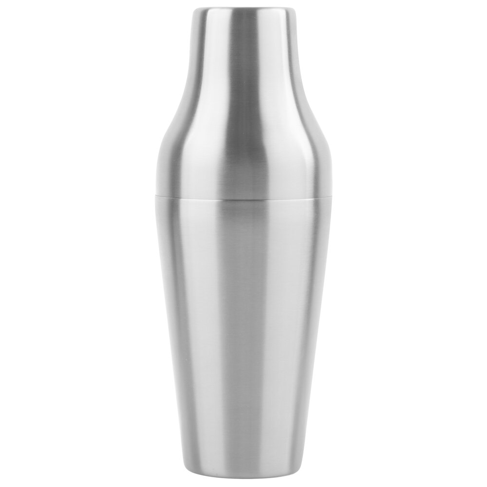 Tablecraft 10520 20 oz. Brushed Stainless Steel 2-Piece Cocktail Shaker