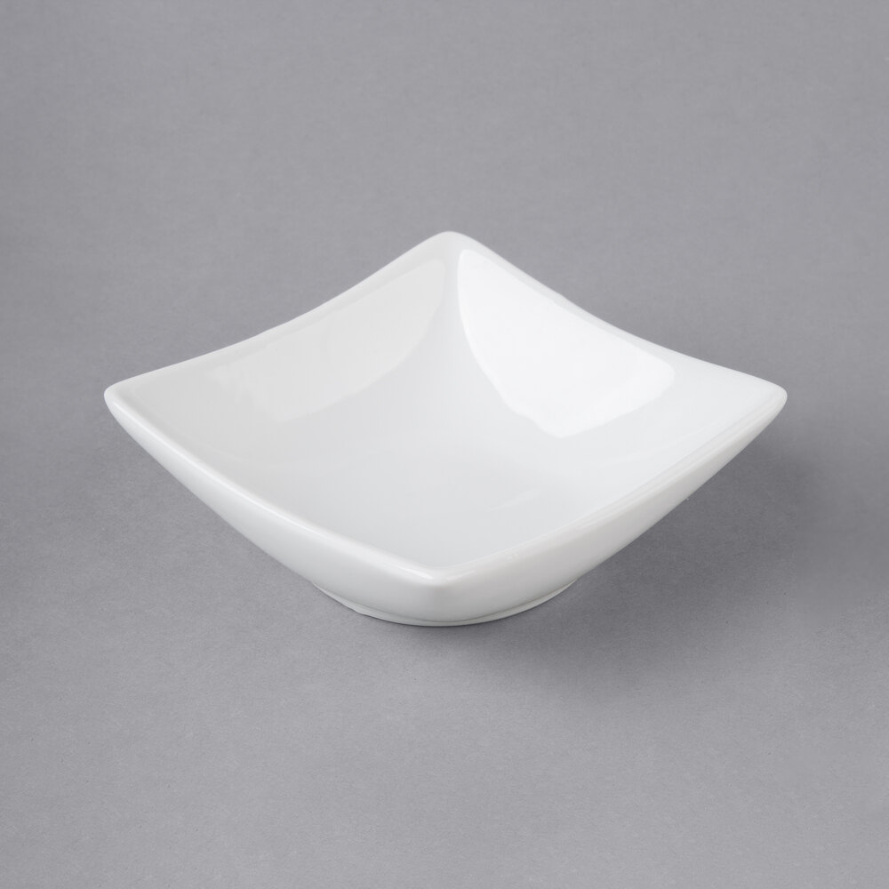 Acopa 2.5 oz. Bright White Porcelain Square Sauce Cup - 72/Case