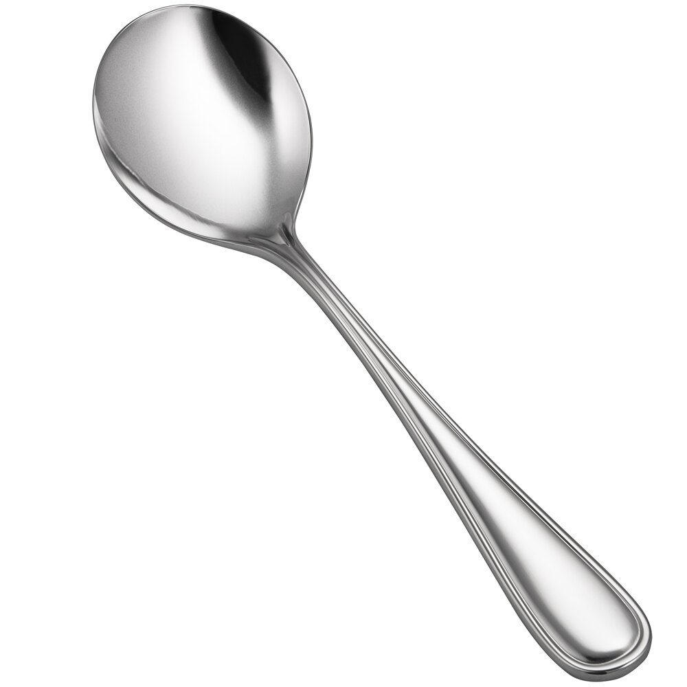 Bon Chef S4622 Ravello 6 7/8" 18/10 Stainless Steel Extra Heavy Weight Bouillon Spoon - 12/Case
