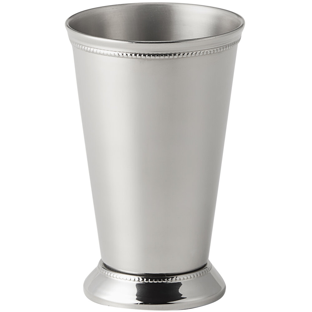 American Metalcraft JC16 16 oz. Mirrored Stainless Steel Mint Julep Cup with Beaded Trim