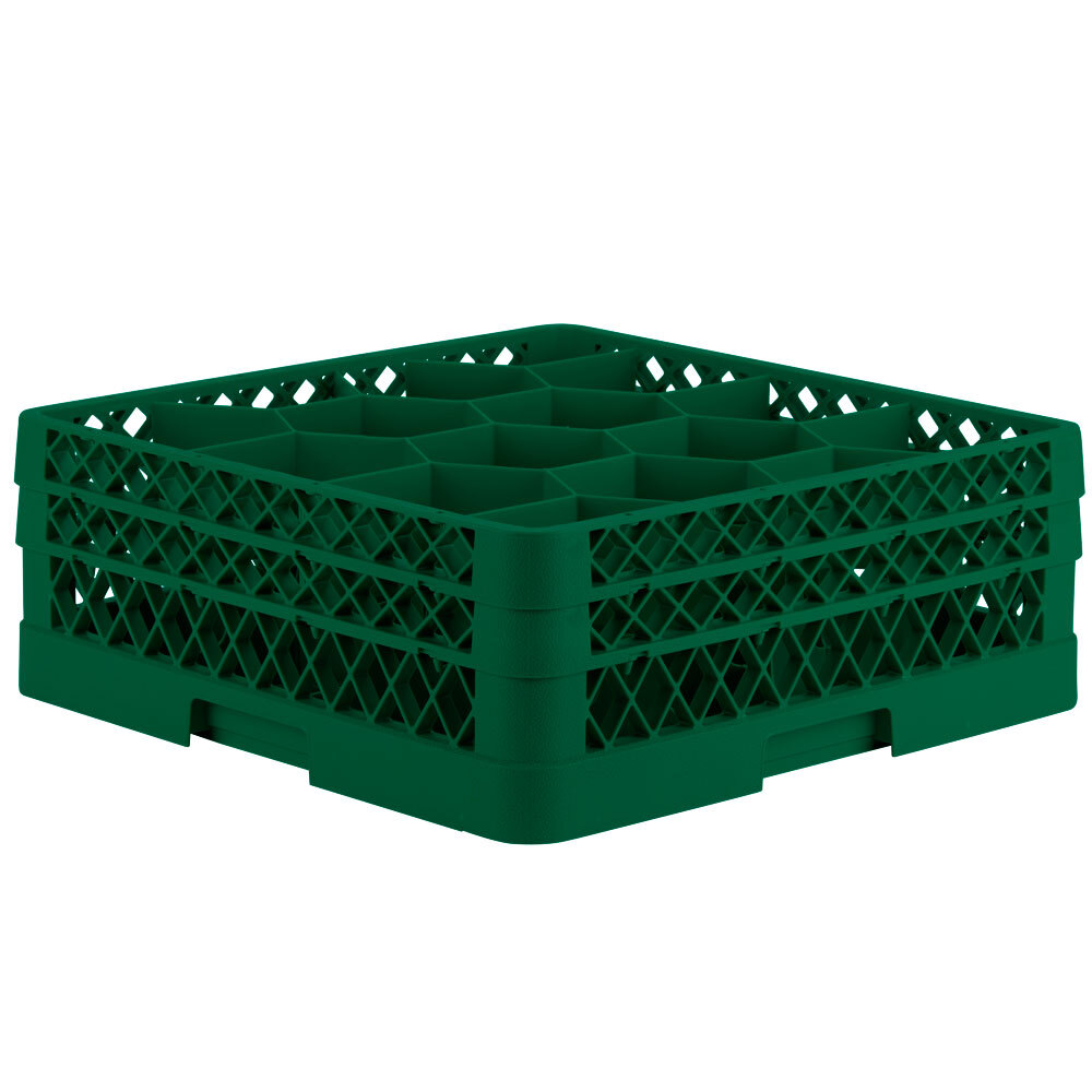 Vollrath TR18JJ Traex® Rack Max Full-Size Green 12-Compartment 6 3/8" Glass Rack