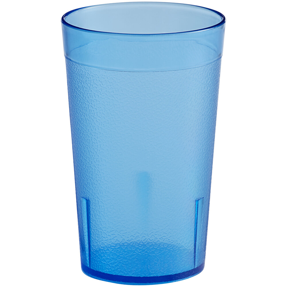 Choice 9 oz. Blue Plastic Pebbled Tumbler - 12/Pack