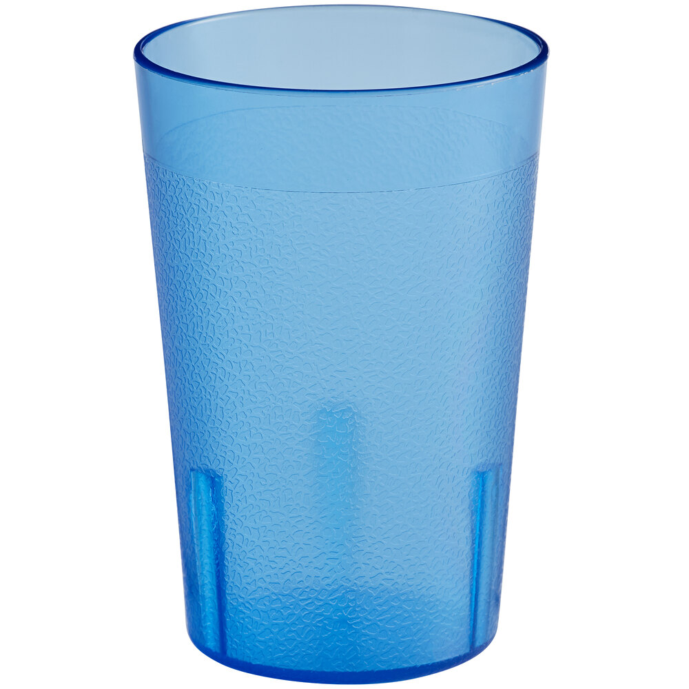 Choice 8 oz. Blue Plastic Pebbled Tumbler - 12/Pack