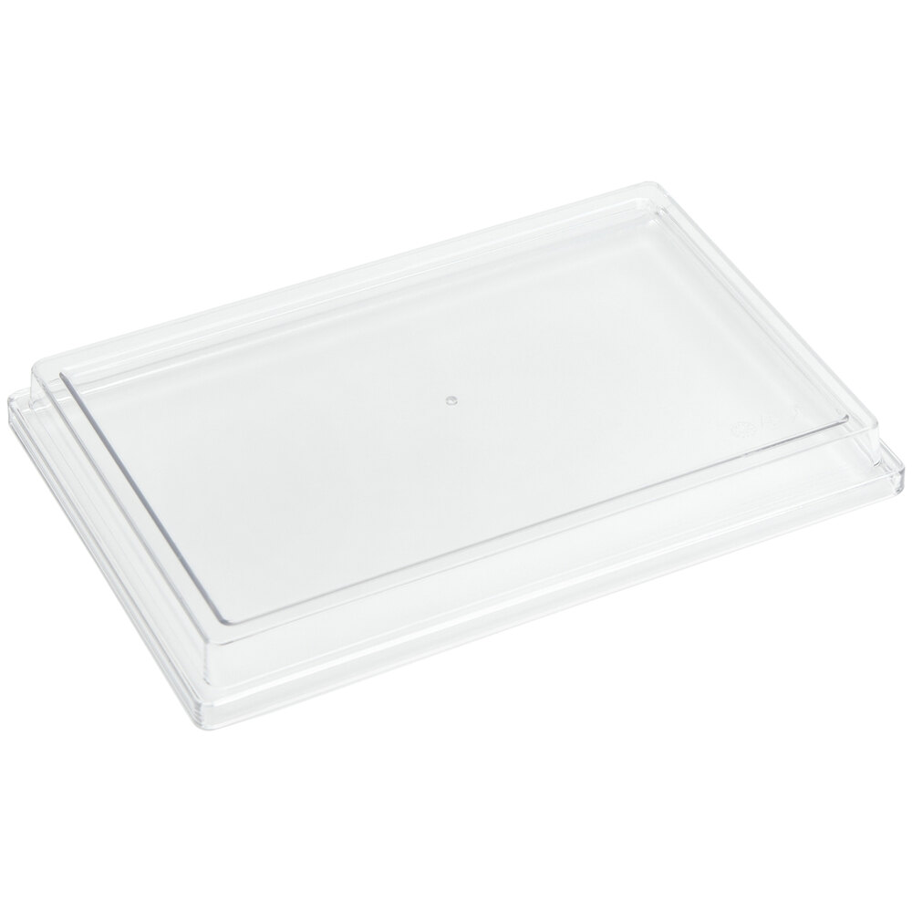 American Metalcraft SL96 Grab & Go 9" x 6" x 2" Clear Rectangular SAN Plastic Lid for 25.5 oz. Bowls