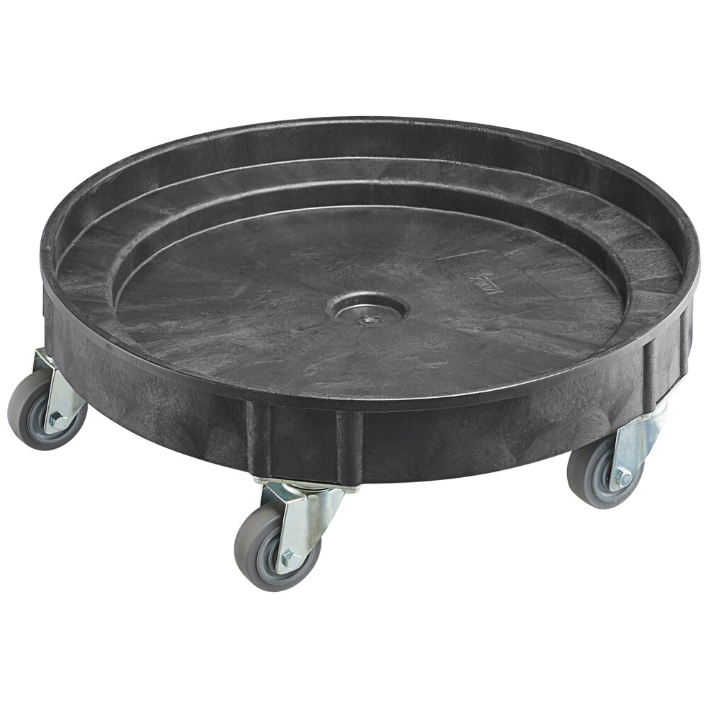 Lavex 550 lb. Gray Heavy-Duty 30 and 55 Gallon Drum / Trash Can Dolly