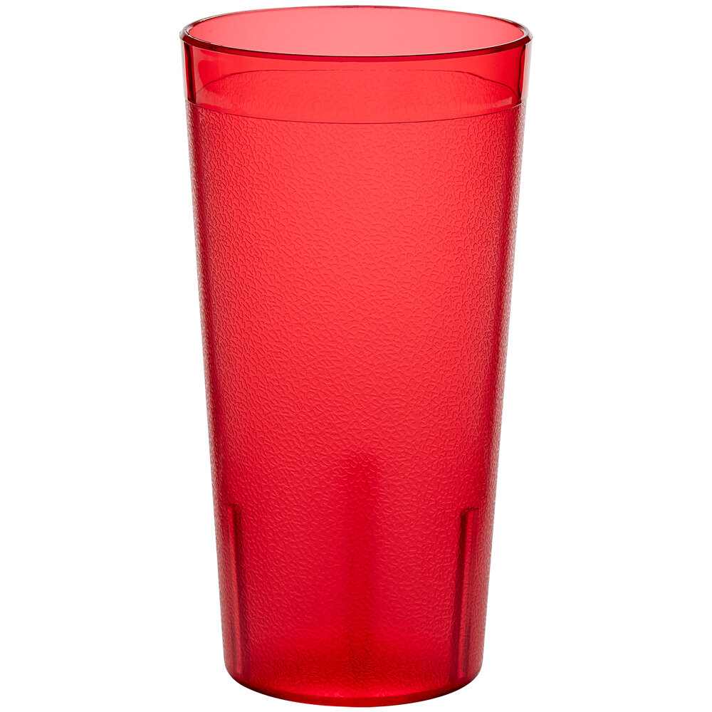 Choice 20 oz. Red Plastic Pebbled Tumbler - 12/Pack
