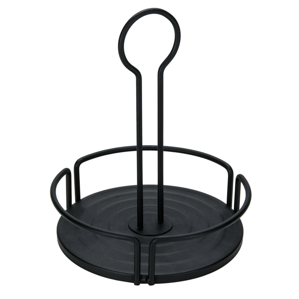 Tablecraft BKDIA780 Versa Rack 7 3/4" Black Condiment Caddy