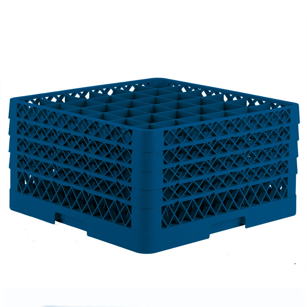 Vollrath TR7CCCC Traex® Full-Size Royal Blue 36-Compartment 9 7/16" Glass Rack