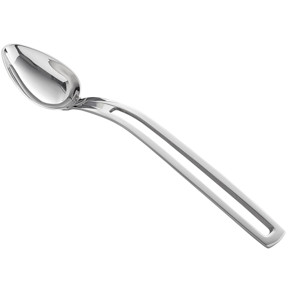 Vollrath 46720 Miramar® 1 oz. Stainless Steel Open Handle Solid Oval Serving Spoon
