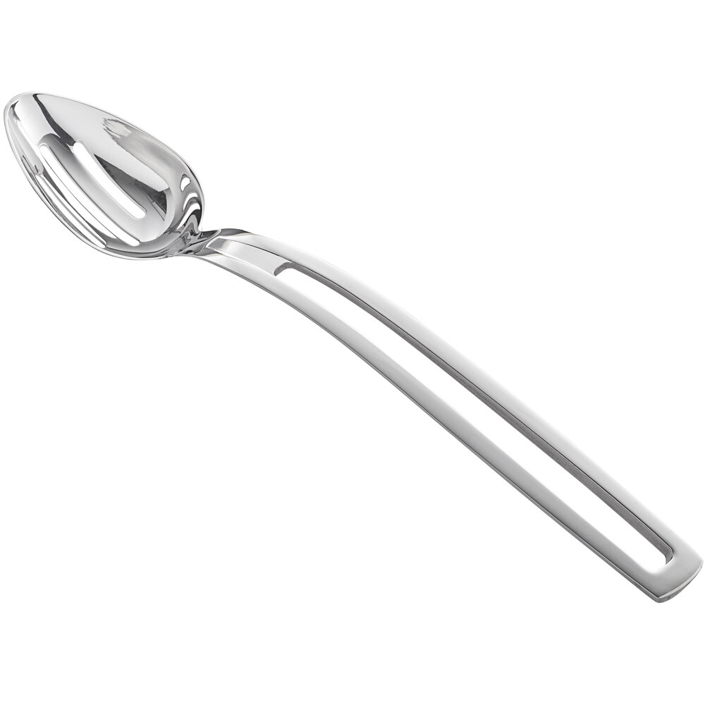 Vollrath 46726 Miramar® 1 oz. Stainless Steel Open Handle Slotted Oval Serving Spoon