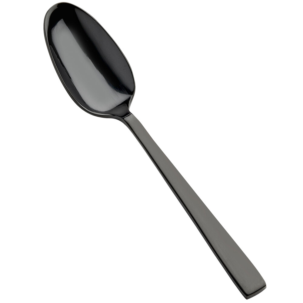 Bon Chef S3700B Roman 6 1/4" 18/10 Stainless Steel Extra Heavy Weight Black Teaspoon - 12/Case