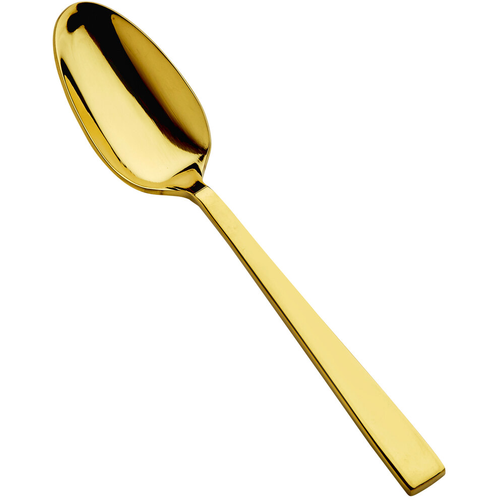 Bon Chef S3700G Roman 6 1/4" 18/10 Stainless Steel Extra Heavy Weight Gold Teaspoon - 12/Case