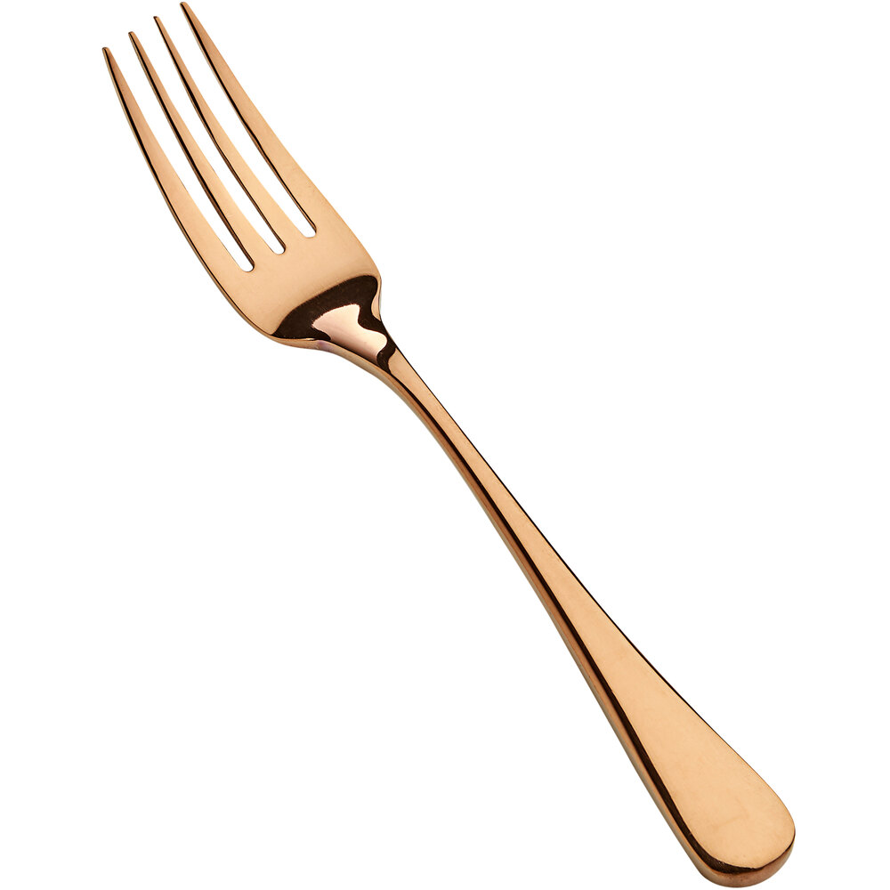 Bon Chef S4007RG Como 7" 18/10 Stainless Steel Extra Heavy Weight Rose Gold Salad / Dessert Fork - 12/Case