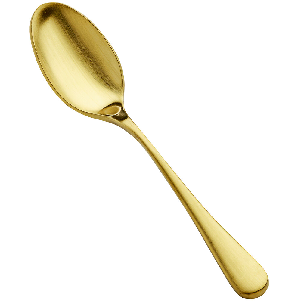 Bon Chef S4100GM Como 6 3/8" 18/10 Stainless Steel Extra Heavy Weight Matte Gold Teaspoon - 12/Case