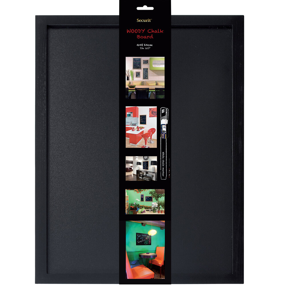 American Metalcraft WBWBL4060 15 3/4" x 23 5/8" Black Rectangular Chalkboard