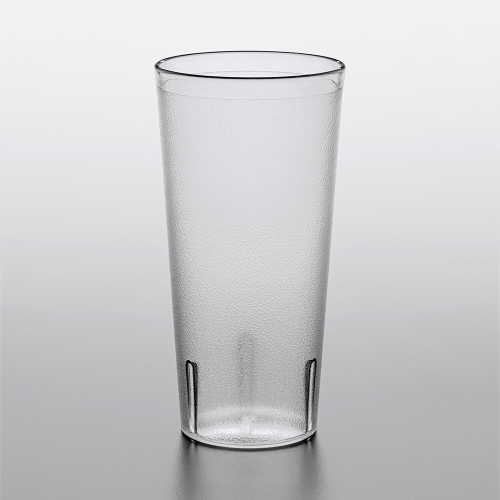 Choice 24 oz. Clear Plastic Pebbled Tumbler - 12/Pack