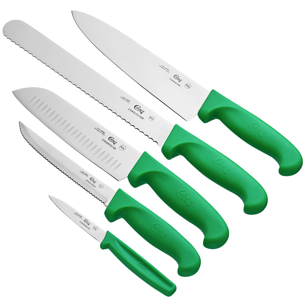 Choice 5-Piece Knife Set with Green Handles
