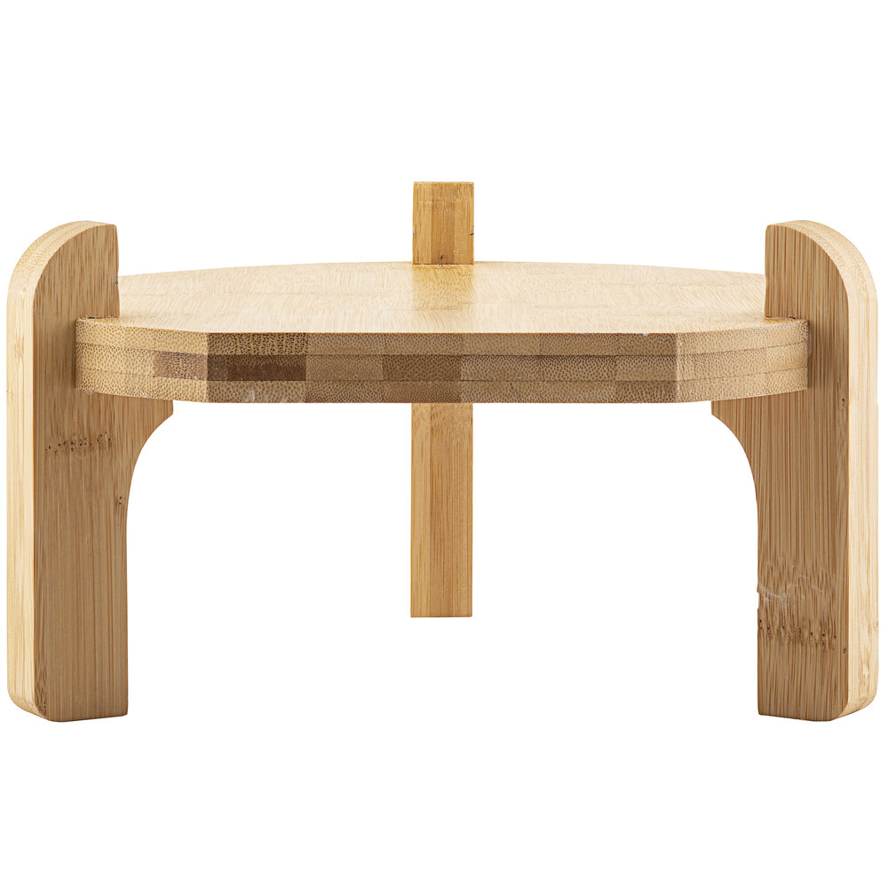 Tablecraft 10755 Bamboo Beverage Dispenser Stand - 10" x 10" x 5 3/4"