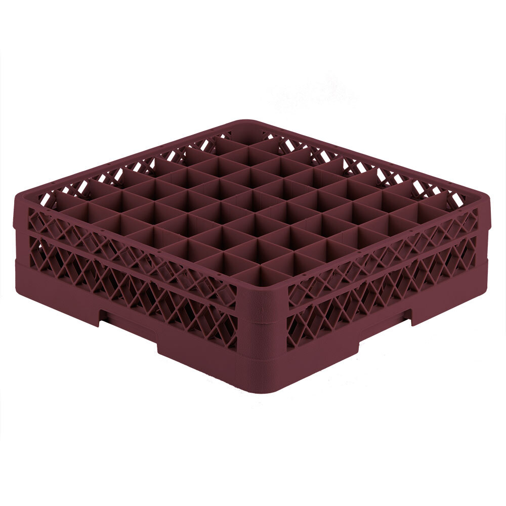 Vollrath TR9E Traex® Full-Size Burgundy 49-Compartment 4 13/16" Glass Rack