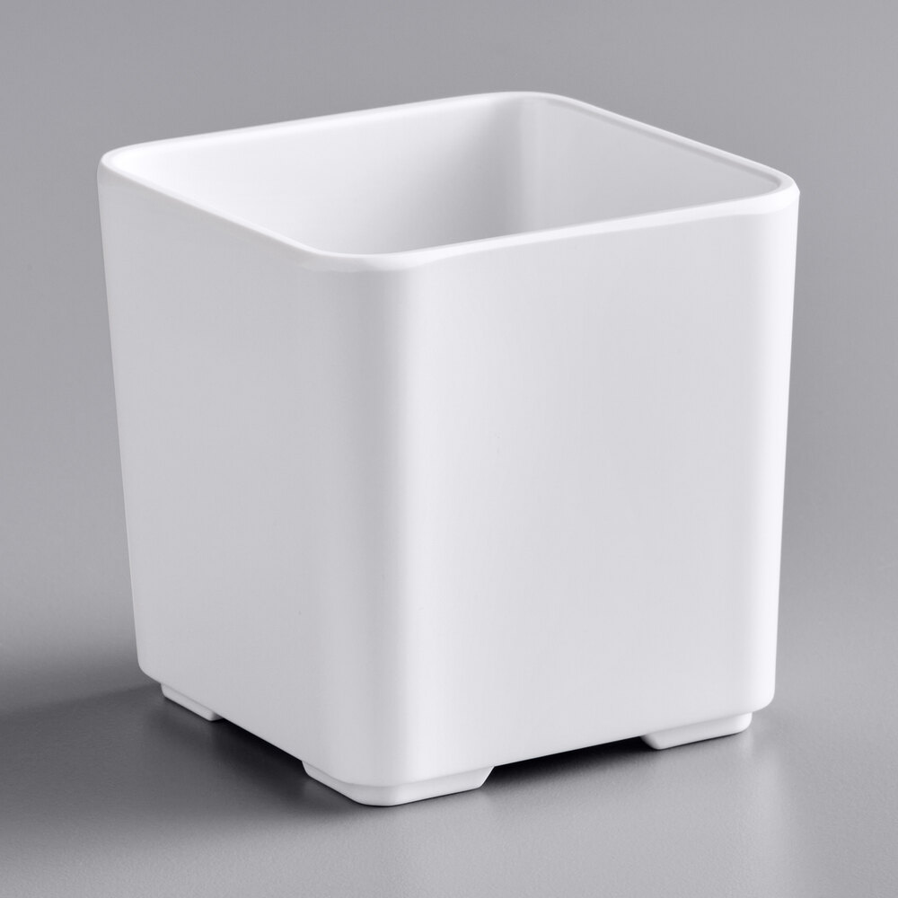 American Metalcraft MSJ3 10 oz. White Square Melamine Jar