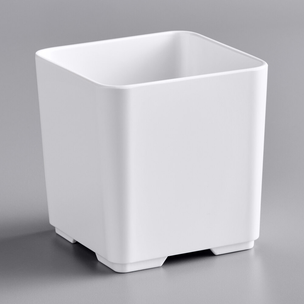 American Metalcraft MSJ4 24 oz. White Square Melamine Jar