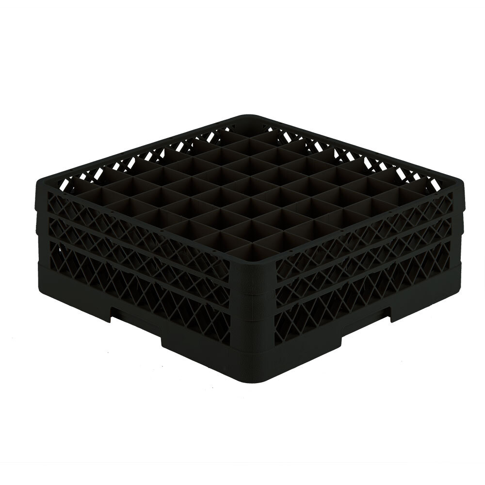 Vollrath TR9EE Traex® Full-Size Black 49-Compartment 6 3/8" Glass Rack